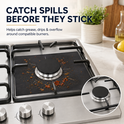 🥘 Reusable Gas Stove Burner Liners♻️ (Set of 4)