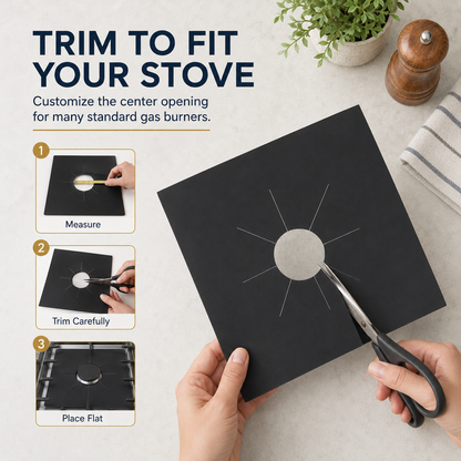 🥘 Reusable Gas Stove Burner Liners♻️ (Set of 4)