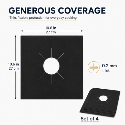 🥘 Reusable Gas Stove Burner Liners♻️ (Set of 4)