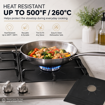 🥘 Reusable Gas Stove Burner Liners♻️ (Set of 4)