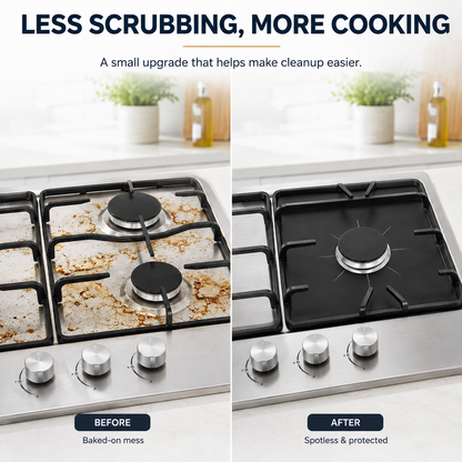 🥘 Reusable Gas Stove Burner Liners♻️ (Set of 4)