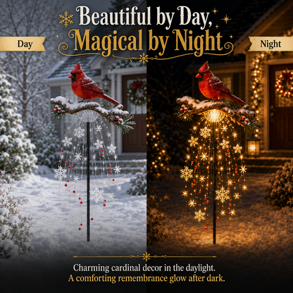 🌲✨ Cardinal Memory Fountain ✨– Lighted Christmas Remembrance Garden Decor❄️