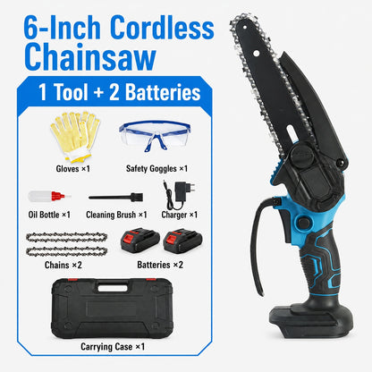 ⚡ 6-Inch Cordless Mini Chainsaw – Cut Faster, Work Easier