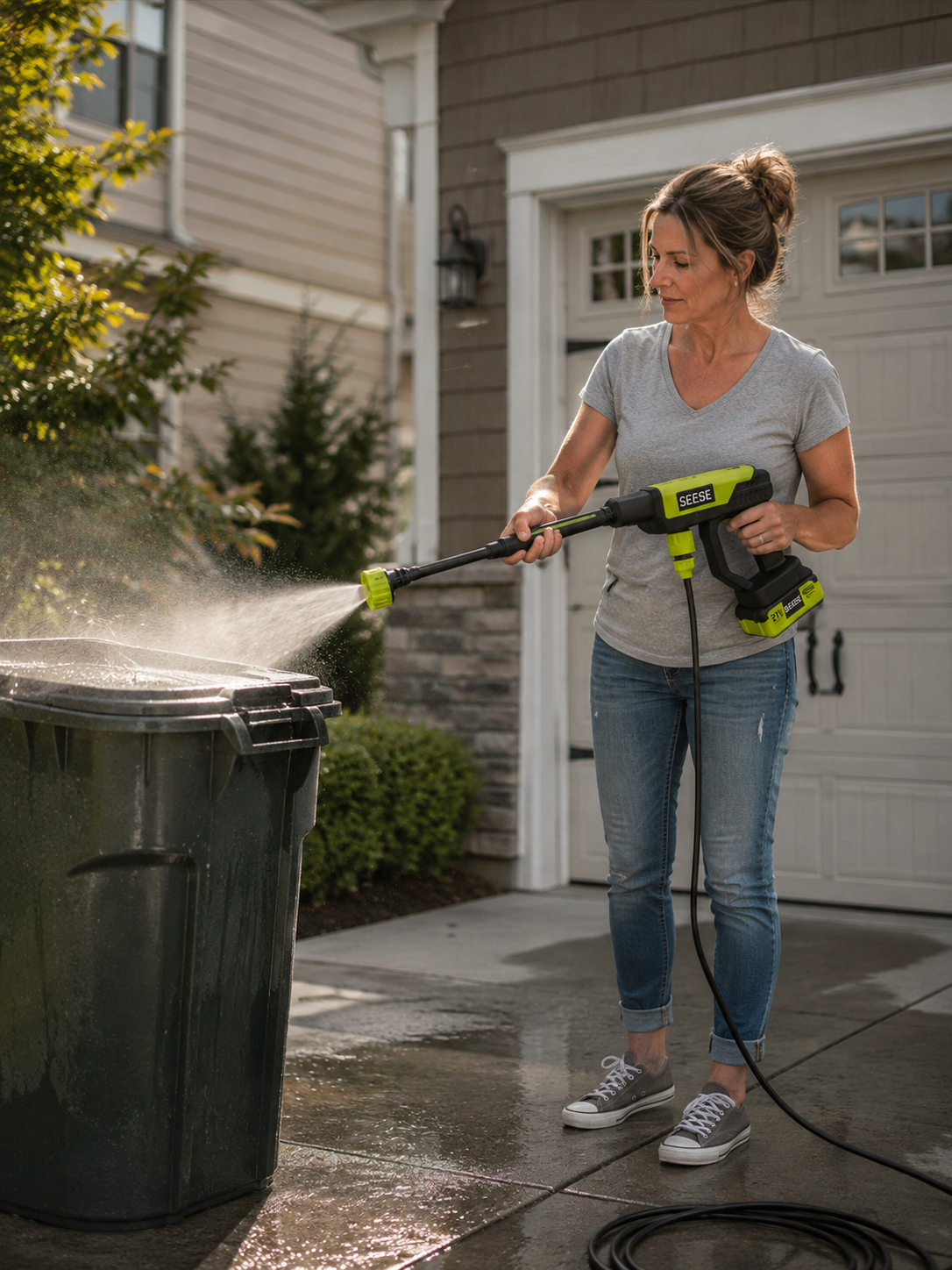 Cordless high-pressure washer, portable car washer, suitable for car washing, household cleaning, and garden watering