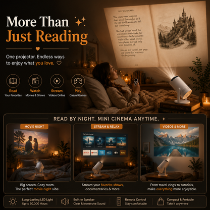 Big Stories📖Bigger Screen📽️2026 Hot Sale Cozy Reading Projector