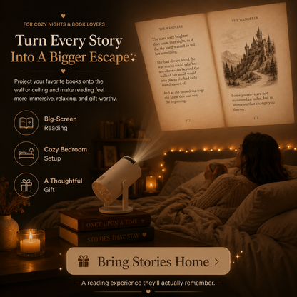 Big Stories📖Bigger Screen📽️2026 Hot Sale Cozy Reading Projector