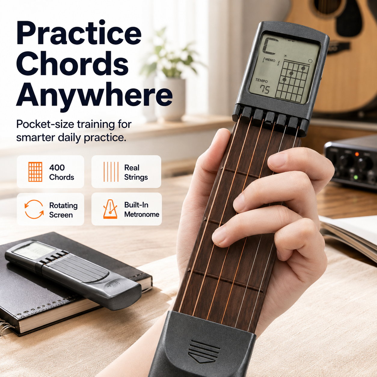 Pocket guitar chord trainer