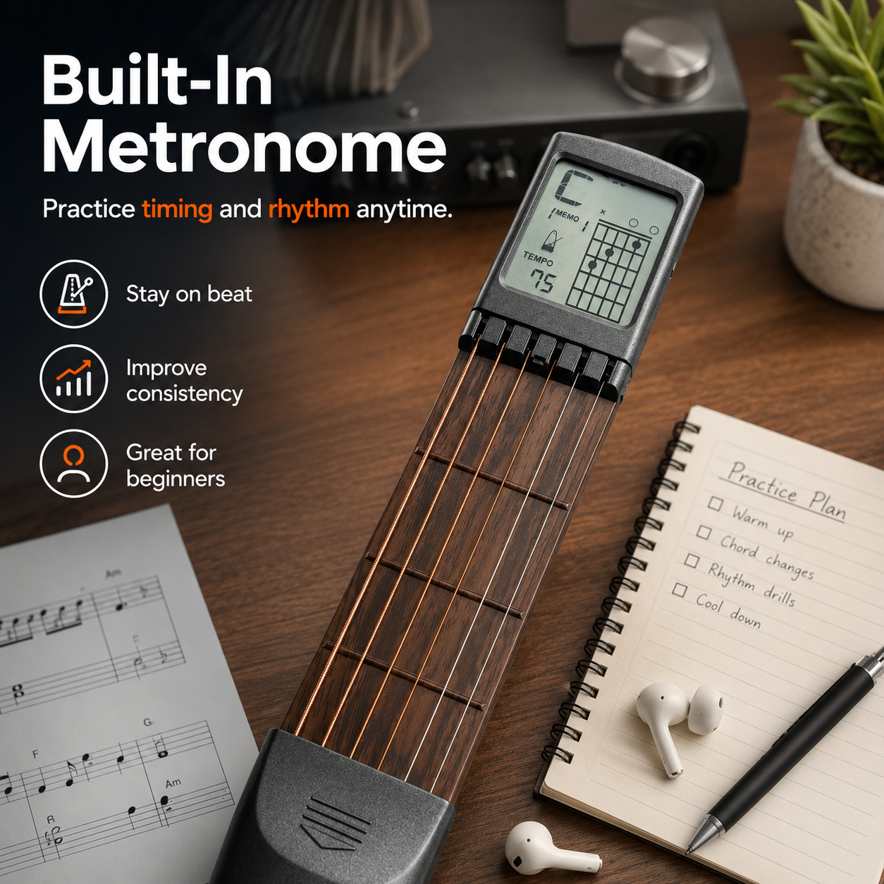 Built in metronome