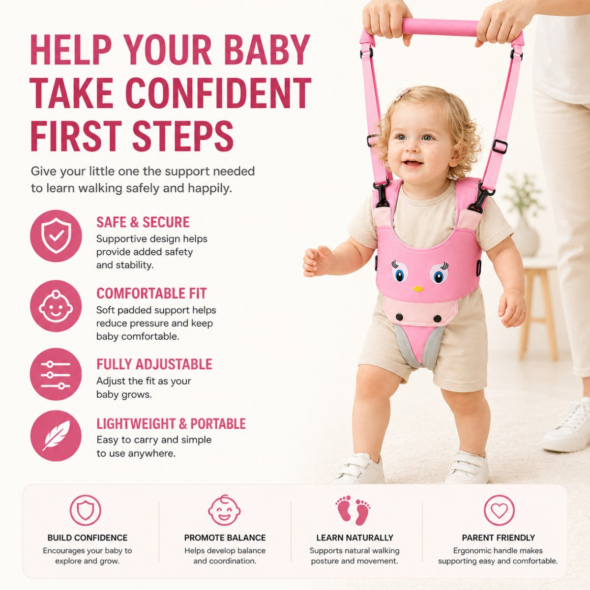 👶✨ Toddler Walking Harness – Adjustable Support for Early Walkers
