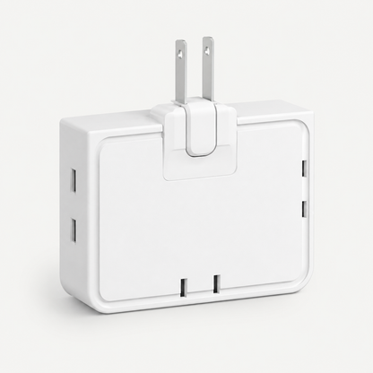 🔌 3-Way 180° Rotating Flat Outlet Extender – Slim Space-Saving Plug Adapter