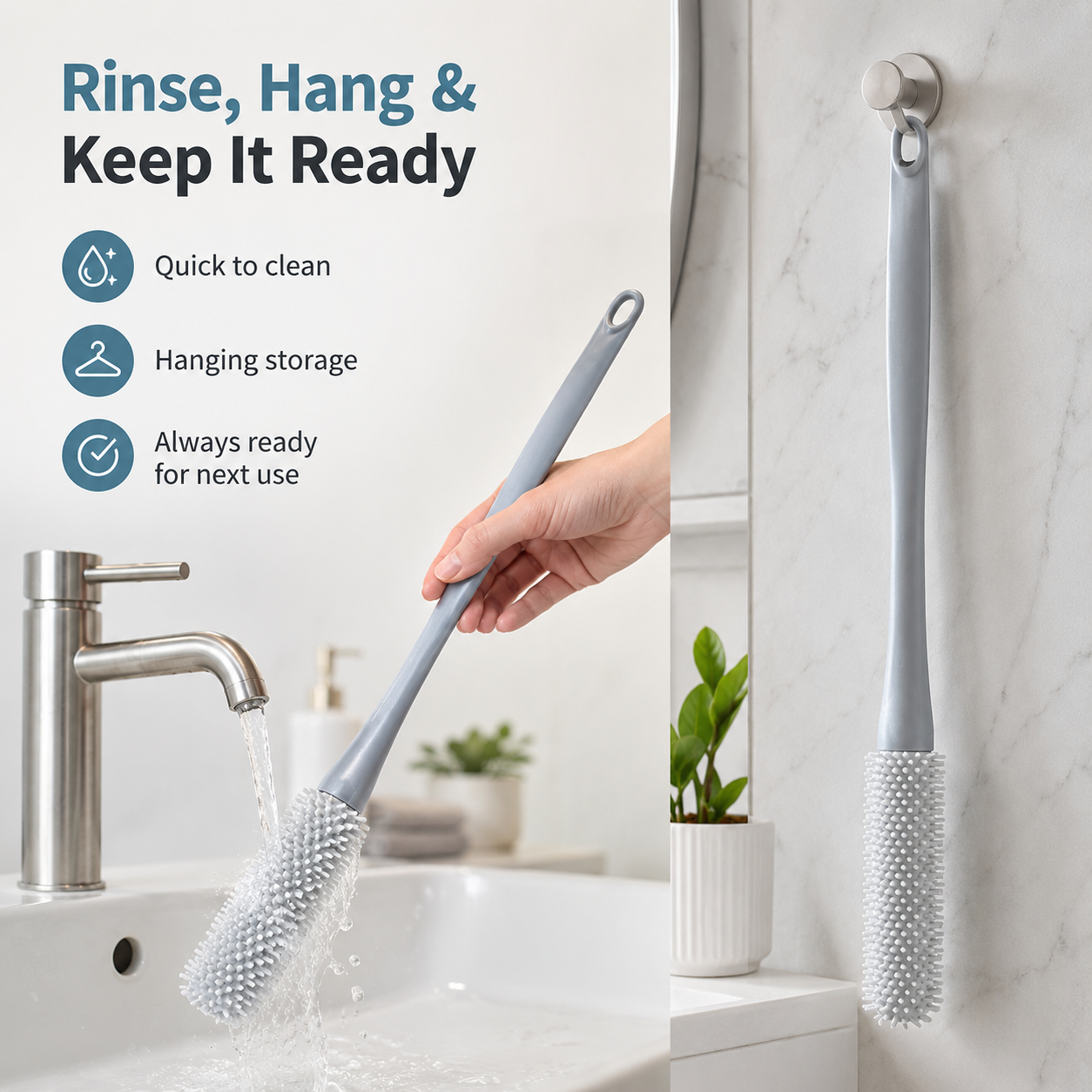 🦶 Long-Handle Toe Gap Cleaning Brush – Easy-Reach Foot Scrubber for Shower & Daily Care
