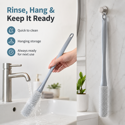 🦶 Long-Handle Toe Gap Cleaning Brush – Easy-Reach Foot Scrubber for Shower & Daily Care