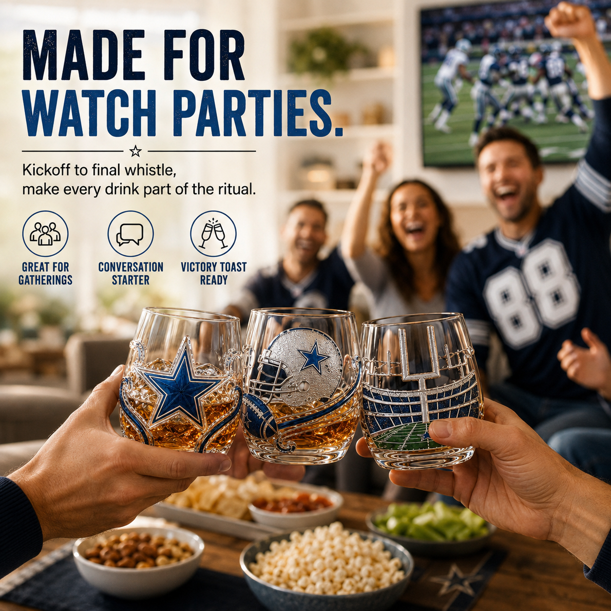 🏈 GAME DAY FAVORITE | Football Drinking Glass – Statement Drinkware for Watch Parties & Victory Toasts