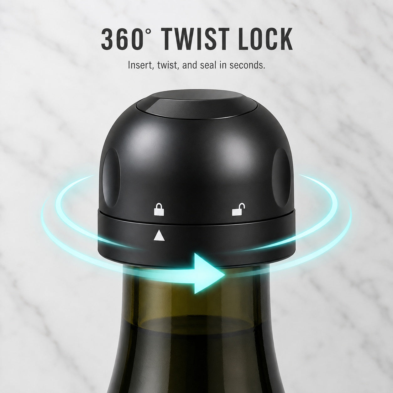 🍷 Twist-Lock Wine Bottle Stopper – Seal Leftovers in Seconds