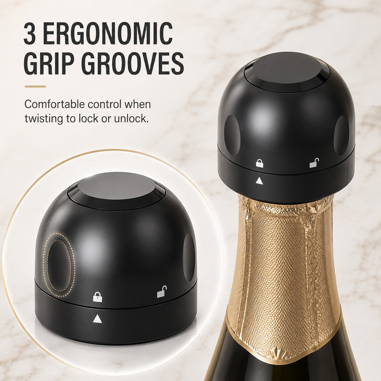 🍷 Twist-Lock Wine Bottle Stopper – Seal Leftovers in Seconds