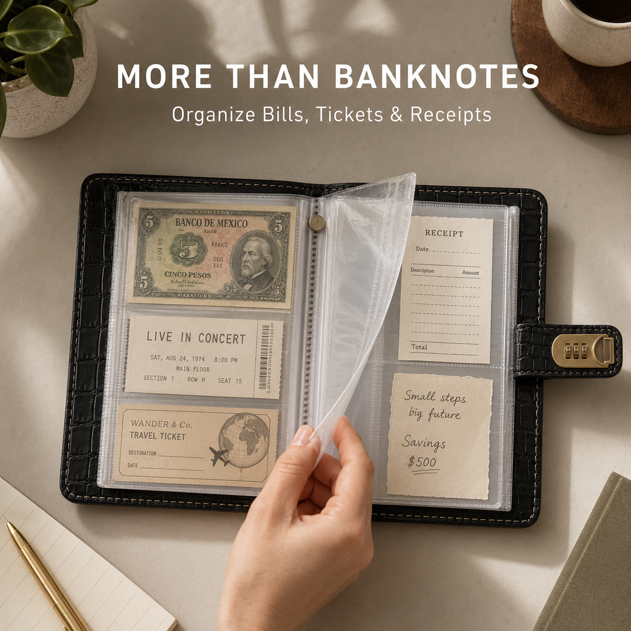 💵100 Transparent Pocket Currency Collectors Album