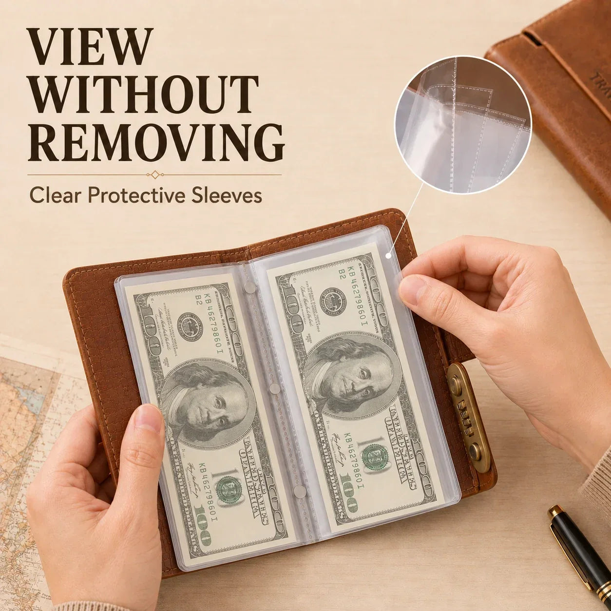 🔐Locking Banknote Collection Booklet | Holds 100 Bills