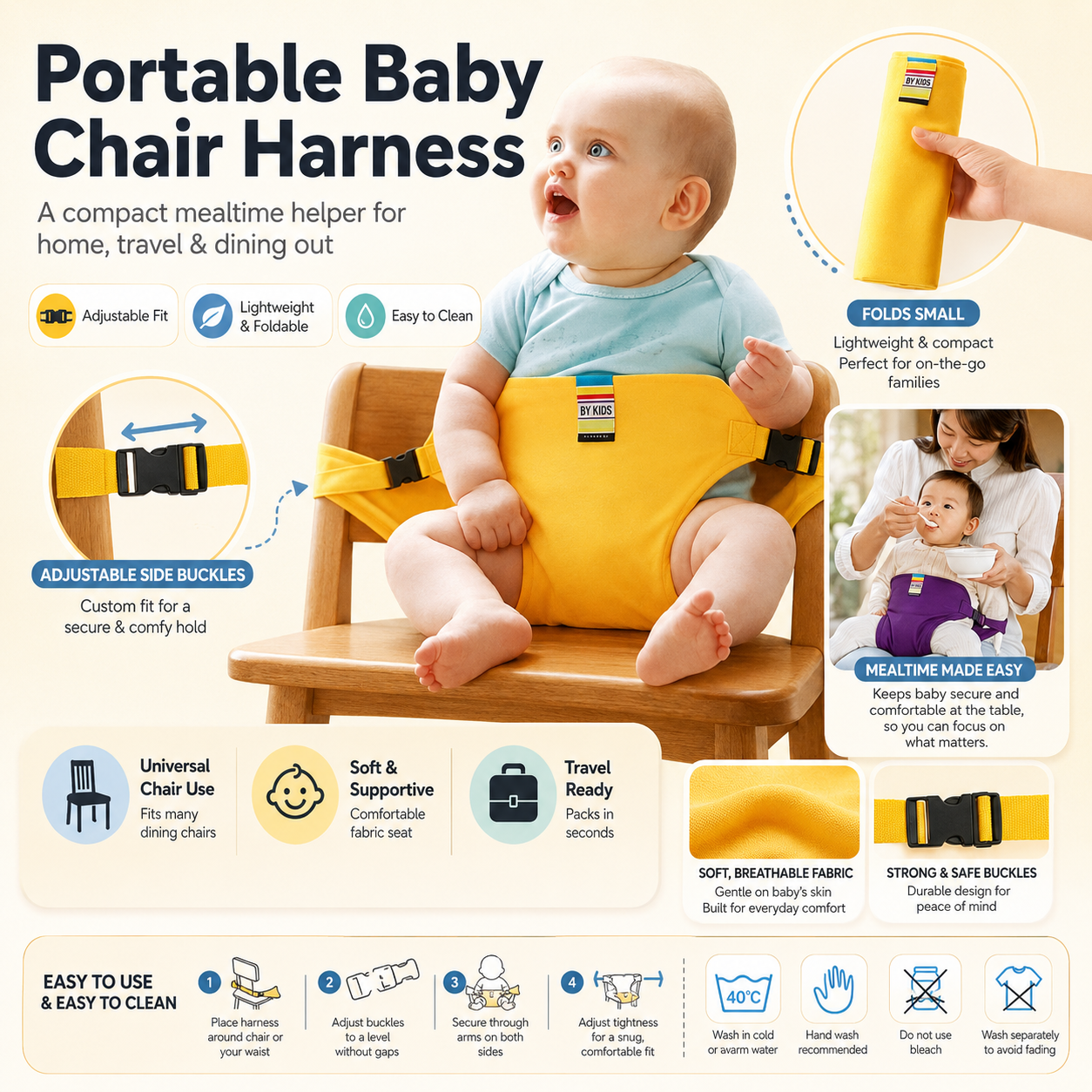 ✨Harness Seat for High Chair Baby Feeding Safety Seat with Strap
