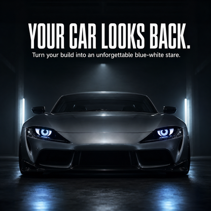 👁️ LED Eye Projector Headlight Module – Dual Halo Custom Car Lighting