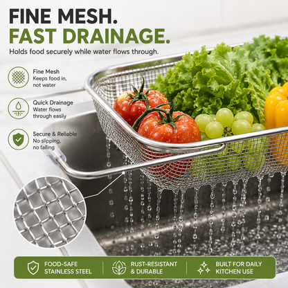 Expandable Over-the-Sink Colander Basket – Wash, Drain & Dry with Ease
