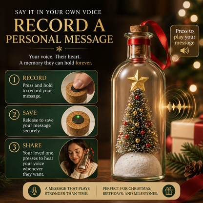 🎁Personalized Voice Recording Christmas Tree Glass Bottle Ornament