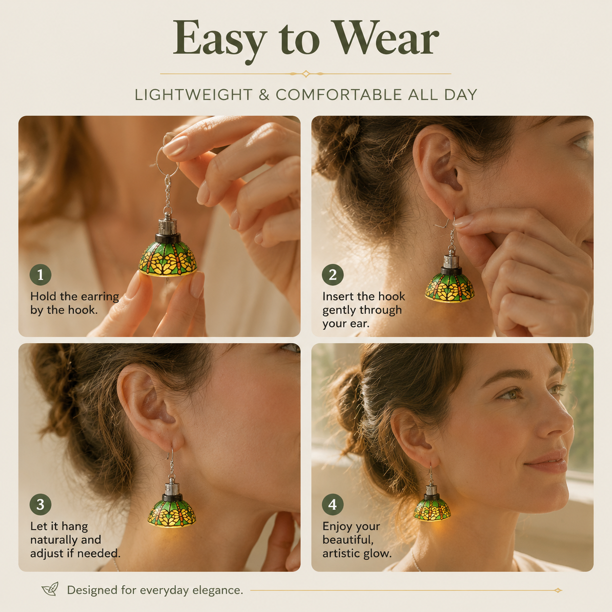 ✨ Luminous Stained Glass Dome Earrings（ Earrings Pair）