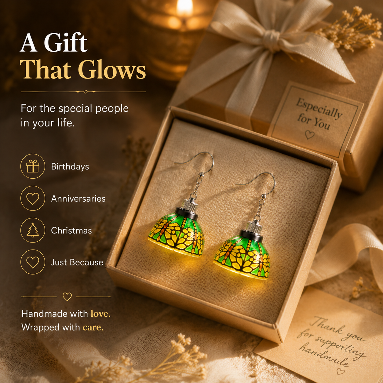 ✨ Luminous Stained Glass Dome Earrings（ Earrings Pair）