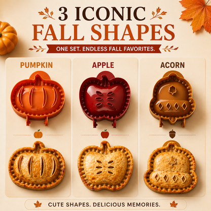 3-Piece Fall Hand Pie Mold Set – Pumpkin, Apple & Acorn