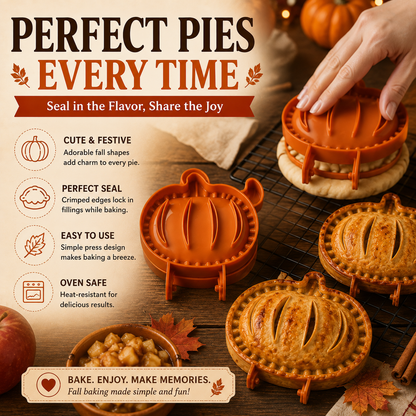 3-Piece Fall Hand Pie Mold Set – Pumpkin, Apple & Acorn