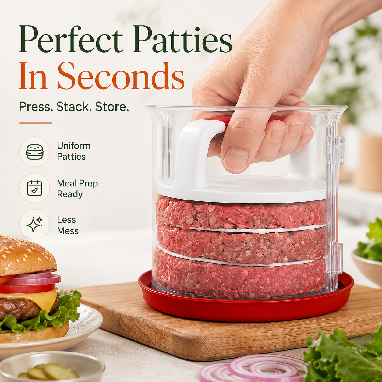 🍔 Perfect Burger Patties in Seconds