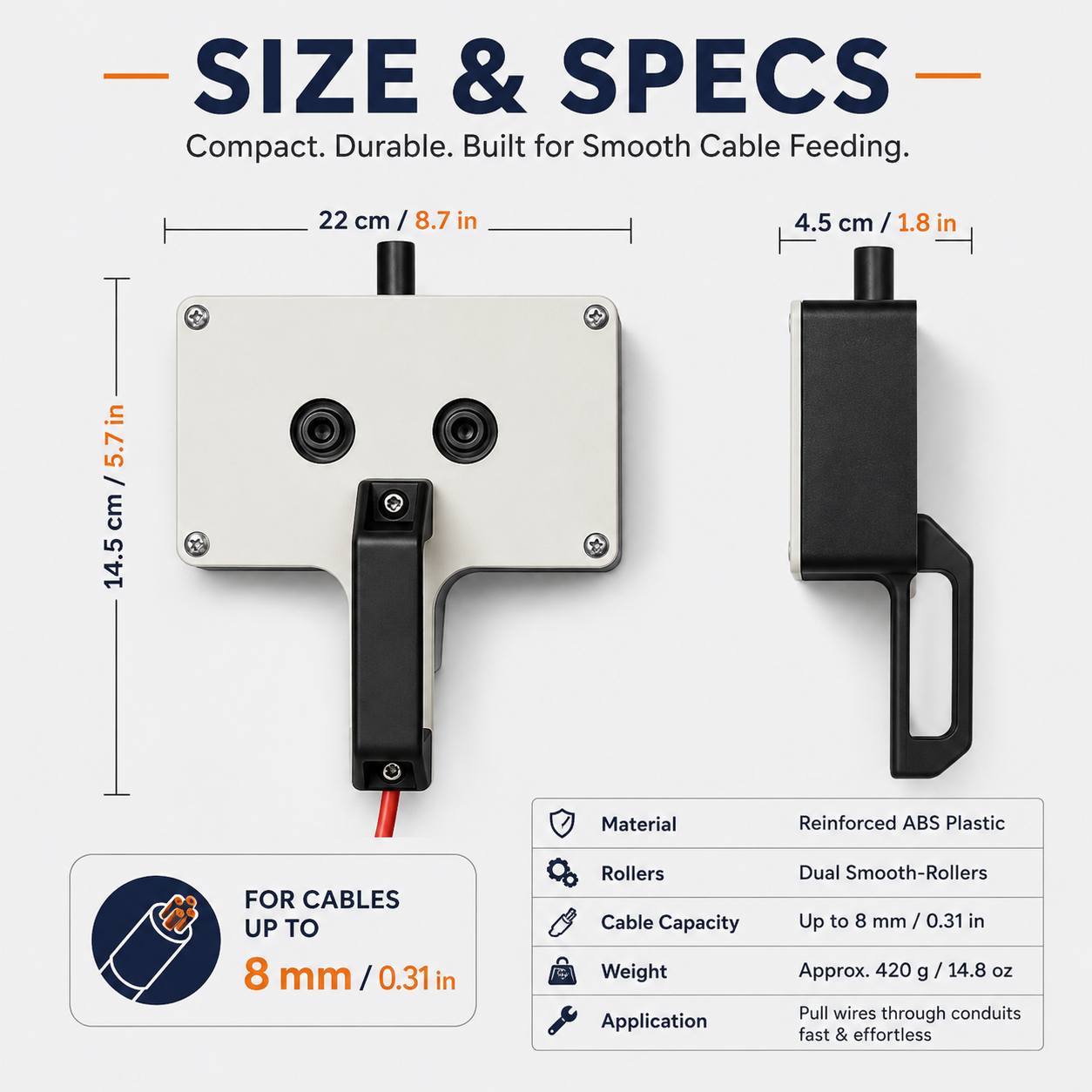 ✨Cable Feeder-Pull Wire Faster. Work With Less Hassle.