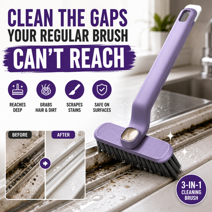 🔥3-in-1 Rotating Crevice Cleaning Brush – Deep Gap, Hair & Grime Cleaning Tool