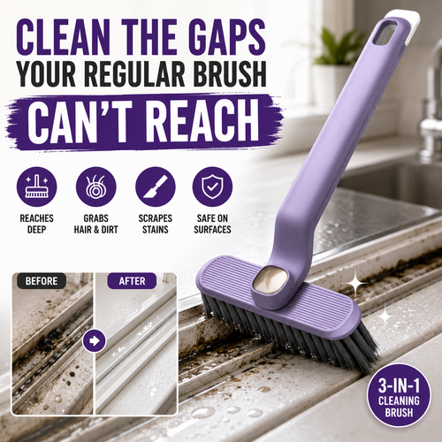 🔥3-in-1 Rotating Crevice Cleaning Brush – Deep Gap, Hair & Grime Cleaning Tool