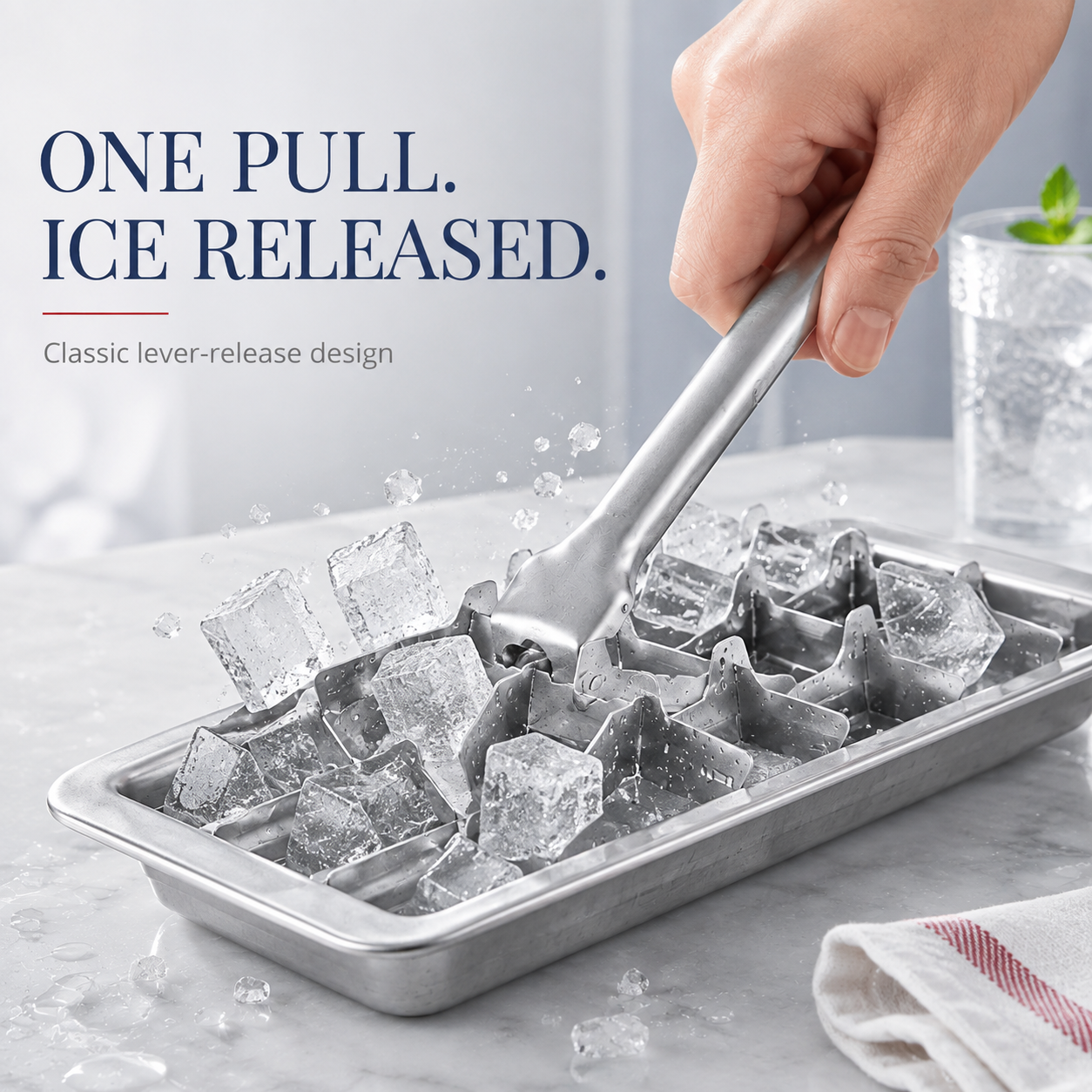 🧊Lever-Release Ice Cube Tray