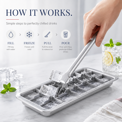 🧊Lever-Release Ice Cube Tray
