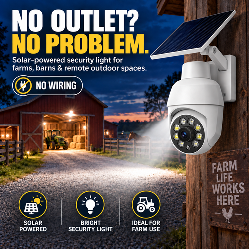 🔥Solar-Powered Simulated Surveillance Camera Street Light