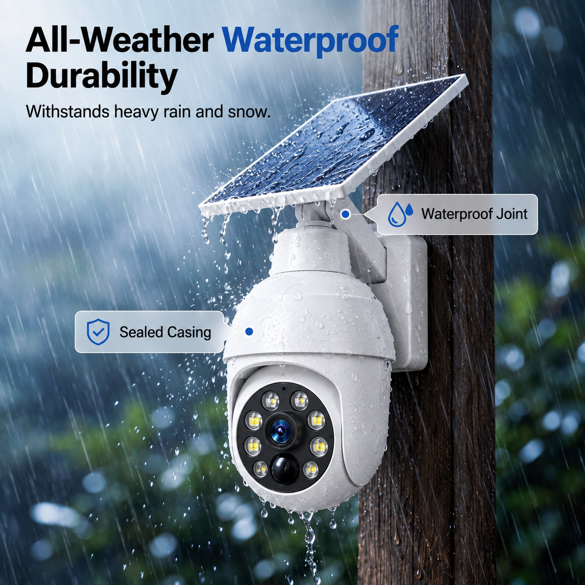 🔥Solar-Powered Simulated Surveillance Camera Street Light