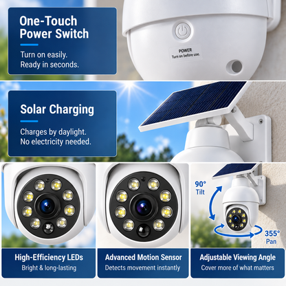 🔥Solar-Powered Simulated Surveillance Camera Street Light
