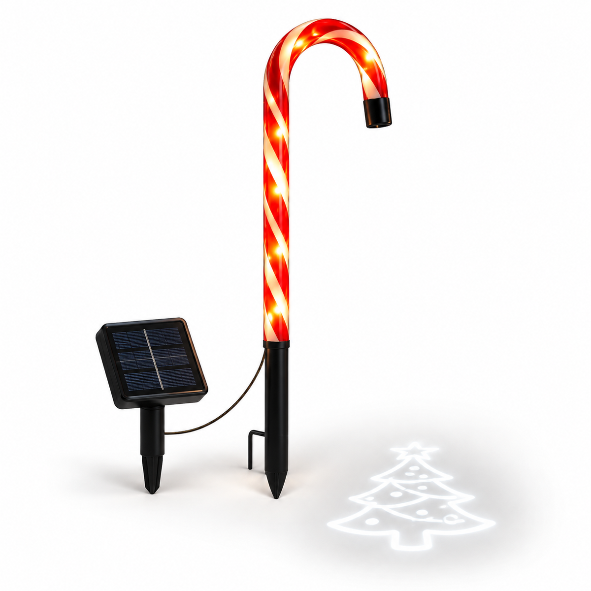 🎄Solar Candy Cane Projector Pathway Lights – Light the Way to Christmas
