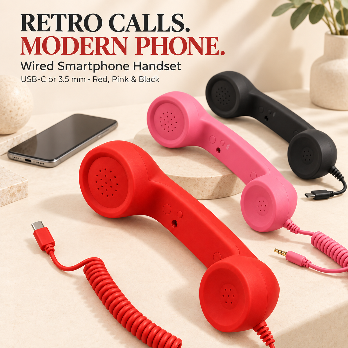 ☎️ Retro Phone Handset for Smartphone | Classic Vintage Call Experience
