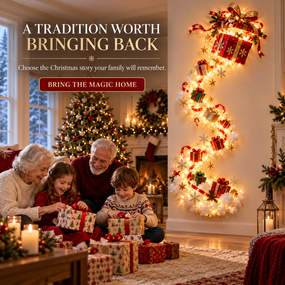 ✨ Christmas Magic Trail Wall Light - A Little Christmas Magic, Right on Your Wall