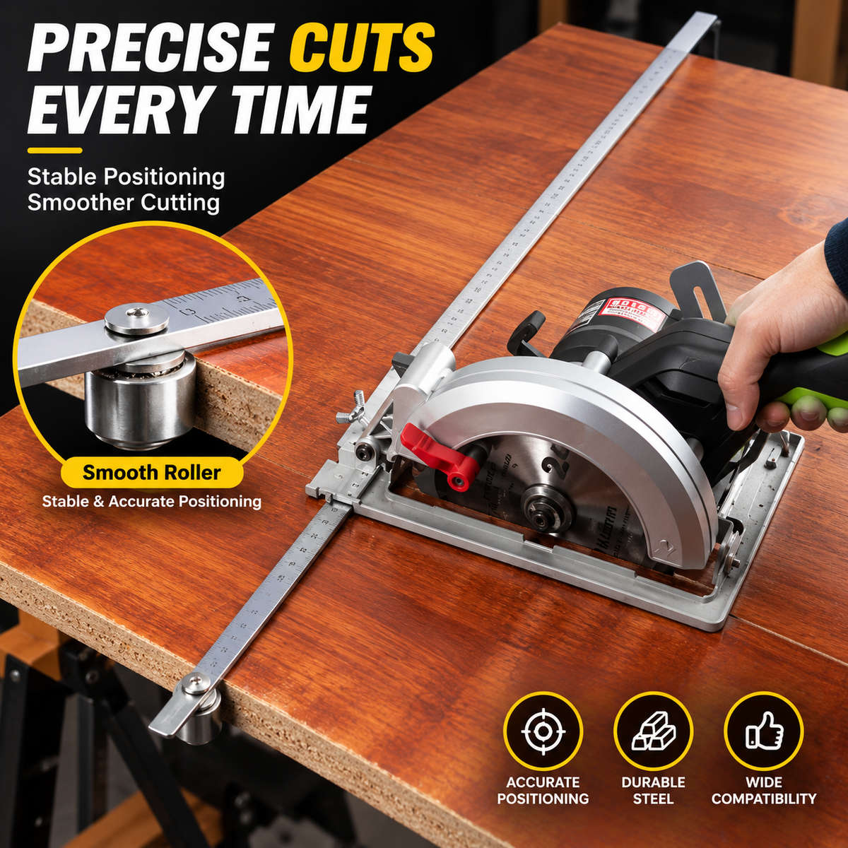 Positioning calipers used during woodworking cutting and layout work