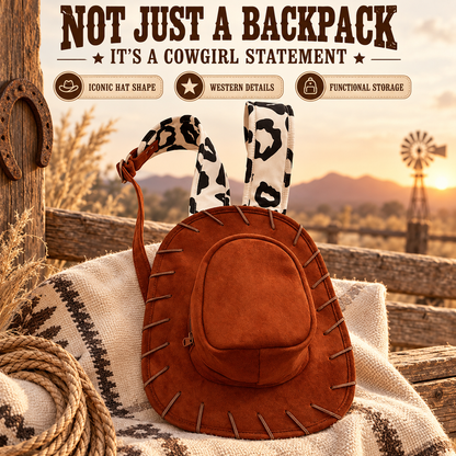 🤠Cowboy Hat Backpack – Western Cowgirl Statement Bag