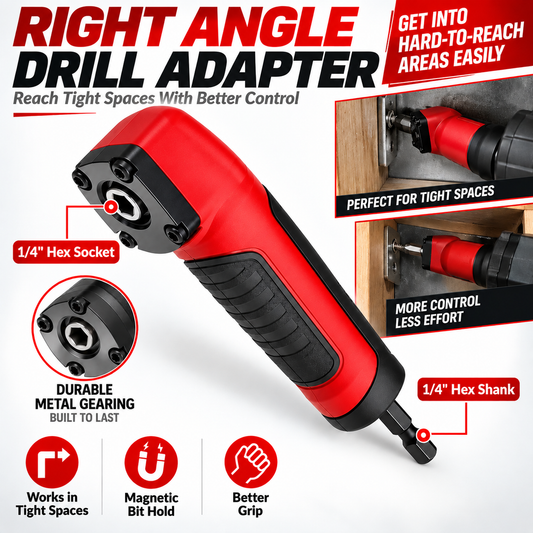 🧰90° Right Angle Drill Adapter – Reach Screws in Tight Spaces