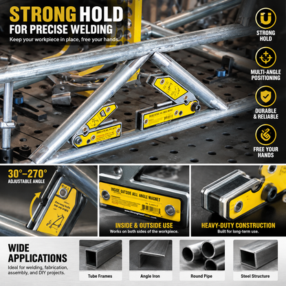 🧲 Inside/Outside Welding Angle Magnets – Fixed & Adjustable Magnetic Positioning Tool