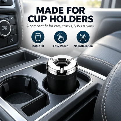 Rotating Sealed Car Ashtray for Vehicle Cup Holders