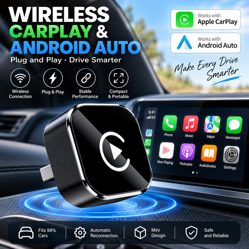 2026 New Wireless CarPlay Adapter - iPhone & Android Compatible with Quick connection