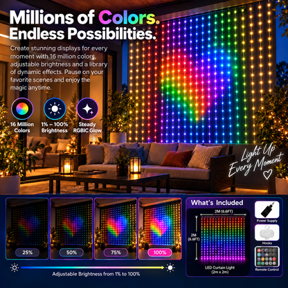 ✨ Turn Your Balcony Into A Giant LED Light Show! 🎄 Smart 400-LED Animated Mesh Screen 🎆📱