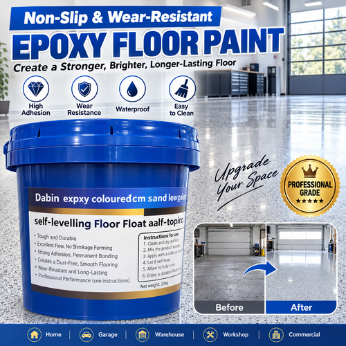🏚️High-Gloss Self-Leveling Epoxy Floor Coating – Transform Garages, Basements & Workshops