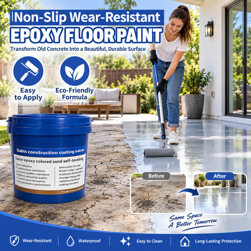 ✨ Self-Leveling Epoxy Floor Coating – High-Gloss Speckled Floor Finish